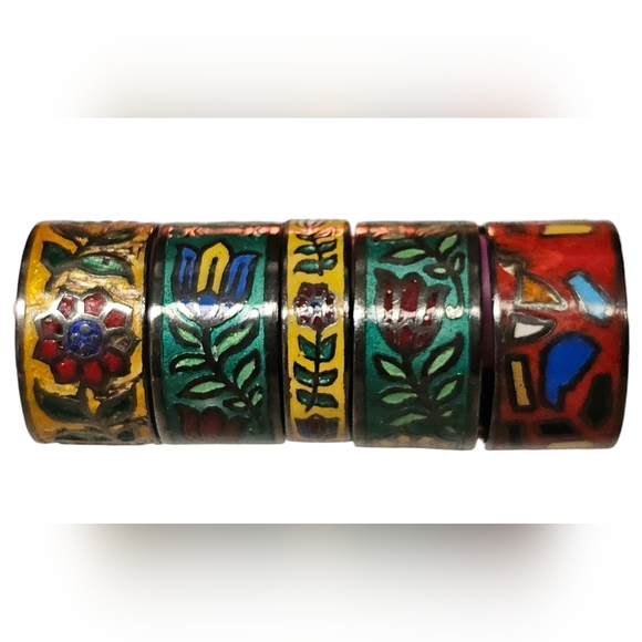 Vintage Sterling silver enamel ring 7.5 - Picture 10 of 10